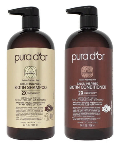Pura d'or Salon Inspired Biotin Shampoo & Conditioner Set XL 24 Oz!!