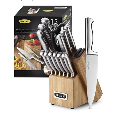 McCook MC25A Knife Sets,15 Pieces German Stainless Steel Kitchen Knife