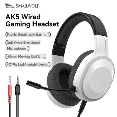 SMAILWOLF AK5 wired headset gaming headset lightweight e-sports gaming headset w
