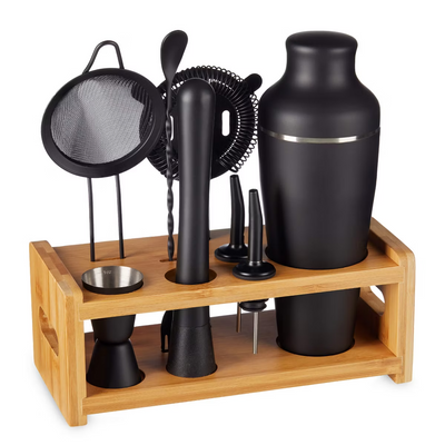 8-Piece Cocktail Shaker Bartender Kit with Stand, Boston Shaker, Mixing Spoon