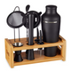 8-Piece Cocktail Shaker Bartender Kit with Stand, Boston Shaker, Mixing Spoon