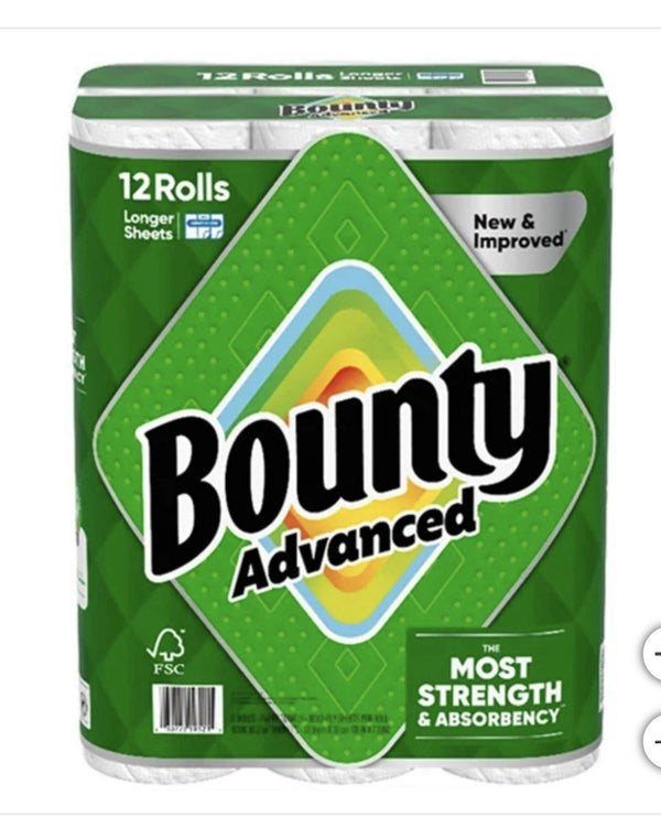 Bounty Advanced Paper Towels, 2-Ply, 103 Sheets, 12 Count
