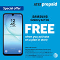 AT&T Samsung Galaxy A17 5G, 128GB, Black - Prepaid Smartphone[Locked to AT&T]