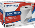 Marathon Dispenser Paper Towels,2-Ply,450 ft Rolls,12-Count