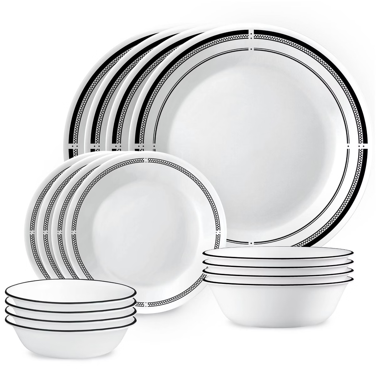 Corelle Brasserie 16 Piece Dinnerware Set Service For 4 Plates, Bowls NEW in Box