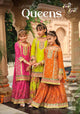 Kids Chinon embroidered party Wear Sharara-3 sets(Wholesale)-Free shipping
