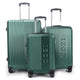 ZOD Zane 3 Piece Lightweight Expandable ABS Luggage Set with Dual Spinner Wheels and Combination Lock 20 in 24 in 28 in Green