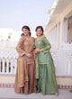 Fendi Crush With Zari Sequins Embroidered Work Top with Sharara Dupatta-2 Sets-Free shipping