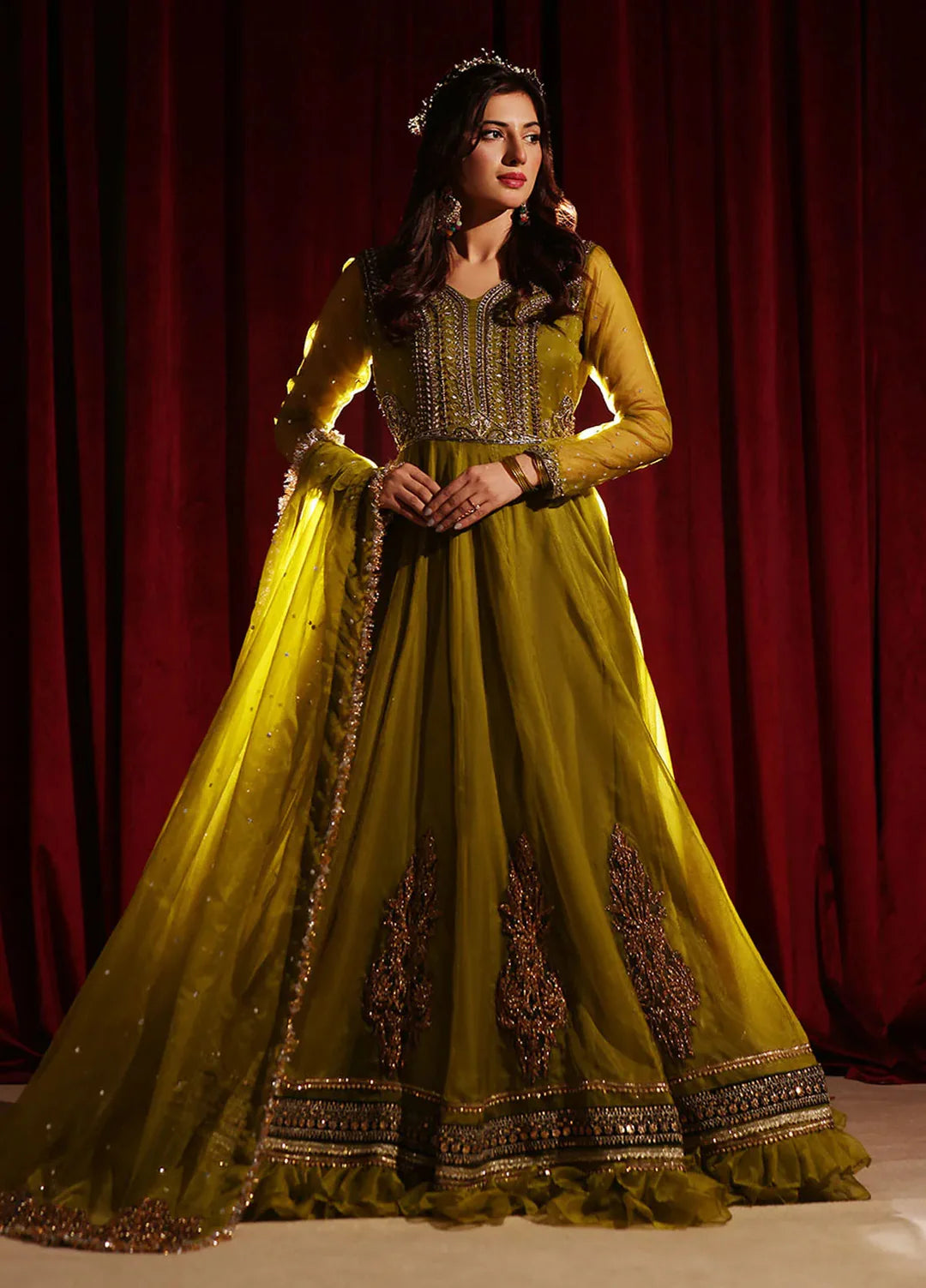 Rehan N Muzammil Embroidered Organza party Suit,FREE STITCHING  AND SHIPPING(SA)