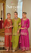 Chinon Embroidery gorgeous party suits-3 sets-Free shipping